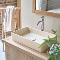 lavabo rectangular de terrazo color crema an 505 cm