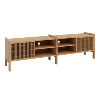 Mueble TV mediano en pino barnizado en color roble 201,4 cm