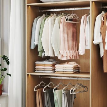 50 perchas de plástico para pantalones de color blanco