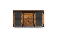 aparador de madera de mango y metal negro