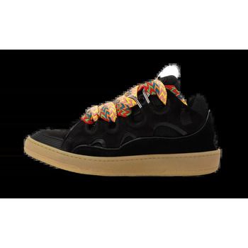 Lanvin Deportivas Moda Leather Curb Black para mujer