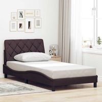 vidaxl estructura de cama sin colchon tela marron oscuro 100x200 cm