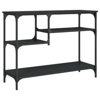 Mesa Consola | Mesa De Entrada | Mesa Auxiliar Con Estantes Negro 100x35x75 Cm