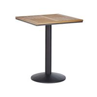 mesa de centro balcon tablero de madera clara 60 x 60 cm base de metal negro rustico moderno palmi