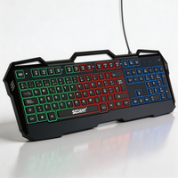 teclado gaming rgb con cable usb retroiluminacion led personalizable diseno ergonomico y anti-ghosting total