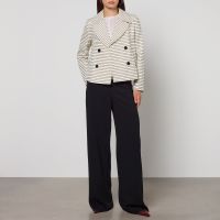 max mara studio assuan striped cotton ottoman blazer - uk 12