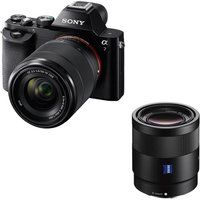 sony a7 mirrorless camera with zoom lens  sonnar standard prime lens bundle