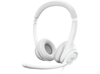 Auriculares - Logitech USB Headset H390, De diadema, Con cable, Para PC, Micrófono, Control multimedia, Cancelación de ruido, Blanco