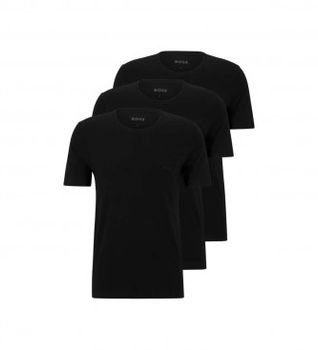 BOSS para hombre. 50475284 Pack 3 Camisetas RN Clásico negro (XXL), Algodón
