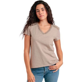 Admas Camiseta Camiseta de manga corta Entredos para mujer
