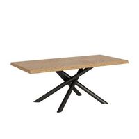 mesa extensible 90x200250 cm vindral roble descortezado patas antracita