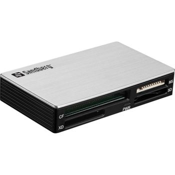 Lector de tarjetas Sandberg USB 3.0 Multi Card Reader 5000 Mbit/s negro plata