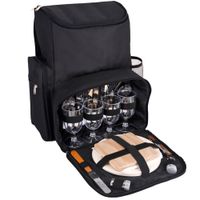 mochila de picnic escapade negro para 4 personas
