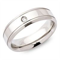 anillo moderno de acero inoxidable circonita 6mm