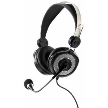 Auriculares Vivanco 36652 con cable analógico, micrófono integrado, uso diario y VoIP, negro y plata