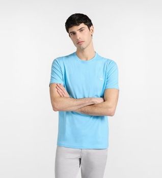 Harmont & Blaine para hombre. INQ001021055 Camiseta ajustada de algodón azul (XL), Casual, Manga corta