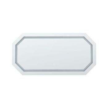 Espejo De Pared Led De Vidrio Plateado 120 X 60 Cm Octogonal Maquillaje Locmariaquer