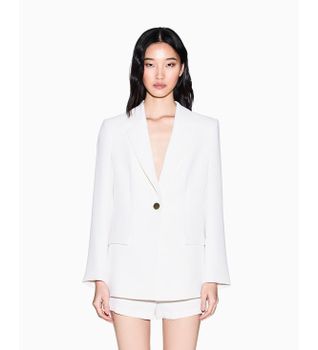 A|X Armani Exchange para mujer. XW002837AF21555U1003 Americana Crepe blanco (XS), Casual, Clásico, Poliéster