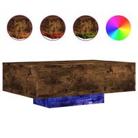 mesa de centro con luces led roble ahumado 85x55x31 cm vidaxl