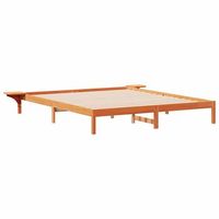 estructura de cama con mesitas marron cera 180 x 210 cm