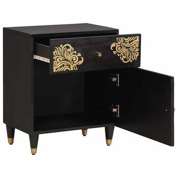 Mesita De Noche 33x50x60 Cm Madera - Negro