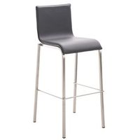 taburete avola con base de acero inoxidable simil cuero gris 51x43x103 cm clp