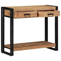 mesa consola  mesa de entrada marron 90 x 33 x 75 cm madera de acacia solida
