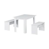set de mesa de comedor sentio 112 x 736 cm con 2 bancos vicco