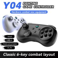 controlador de juego y04 controlador de juego de lucha de 6 teclas con joystick hall de altura ajustable compatible con pciosswitchandroid
