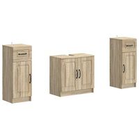 juego de gabinete de bano de 2 piezas utrecht roble sonoma vidaxl