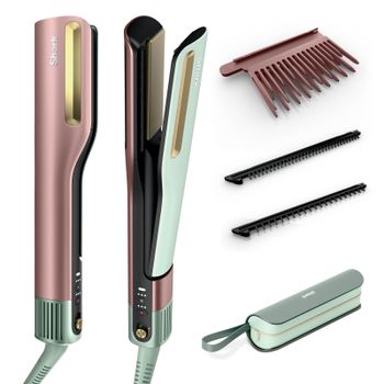 Shark SilkiPro Straight Hair Straightener + Dryer in One Tool - Strawberry Matcha [HT401UKPK1]
