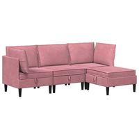 juego de muebles de salon 4 uds rosa terciopelo vidaxl