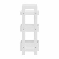 estanteria de bano estrecha con 3 estantes en mdf blanca