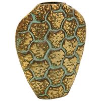jarron de metal dorado 29x95x35h cm