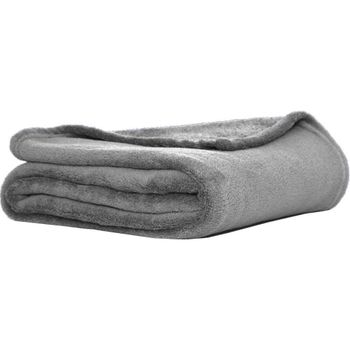 Manta Sofa Gris 130x160 cm Lisa. Coral por las dos caras. Pequeña. Cama, Sofá y Sillón. Bebé, Yoga. Invierno, Calentita. Mascotas. Coralina. Suave.