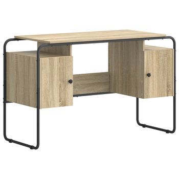 Escritorio Con Almacenamiento Roble Sonoma 120 X 50,5 X 75,5 Cm Vidaxl