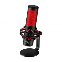 hyperx quadcast microfono gaming de condensador rojo
