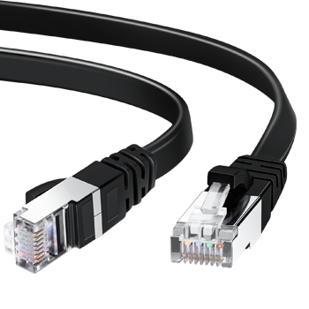 Aigostar Cable Ethernet Cat7 de 3M, Cable de Red Plano RJ45 Gigabit LAN de Alta Velocidad, de10Gbps y 600Mhz para Switch, Rúter, Módem, Panel de Conexión, PC (Negro)