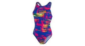 Banador speedo allover recordbreaker azul rosa