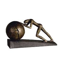 casablanca by gilde estatuilla decorativa escultura bola pesada color bronce h 215 cm