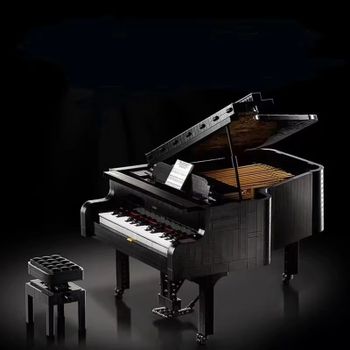 Piano de bloques de construcción DIY MOC, un modelo desafiante para adultos que se puede construir como modelo y también sirve como decoración.