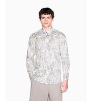 ax armani exchange para hombre xm002290af22716f1146 camisa oversized beige xs casual algodon manga larga