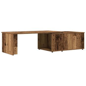 Mesa De Centro Madera Contrachapada Envejecida 150x50x35 Cm