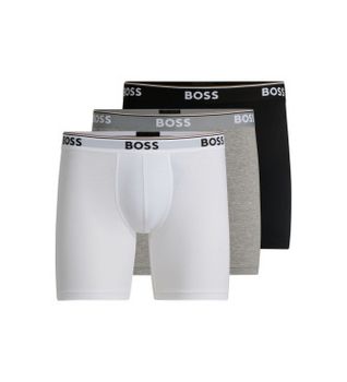 BOSS para hombre. 50538142 Pack 3 Bóxers Power blanco, gris, negro (M), Homewear, Algodón