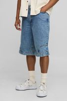 longline deconstructed denim jorts azul