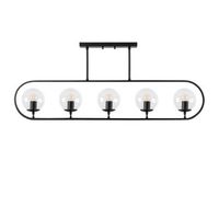 lampara de techo jewel-10616 negro metal vidrio 122x15x49 cm