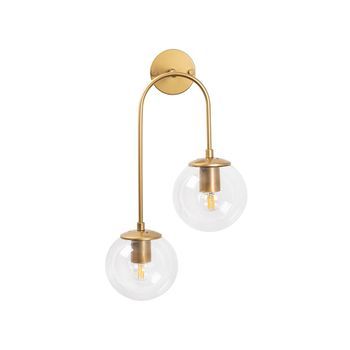 Lámpara De Pared Jewel-10580 Oro Brillante Metal Vidrio 30x24x55 Cm