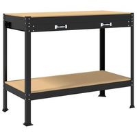 banco de trabajo con cajon con estante negro 114 x 54 x 91 cm vidaxl