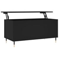 mesa de centro 90x445x45 cm madera y metal trabajados - negro