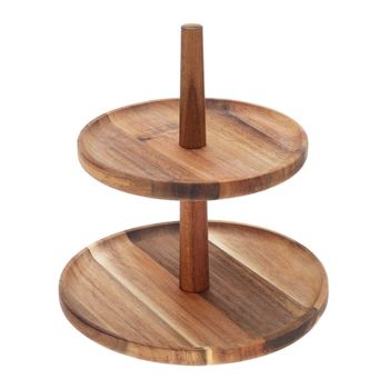 Soporte de comida en madera marrón de 21 cm
